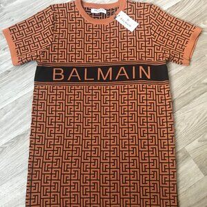 Balmain monnogram jacquard Knitted sweater shirt